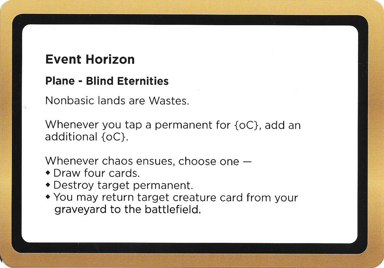 Event Horizon (Black Lotus Unknown Planechase) [Oversize Cards] | Gate City Games LLC