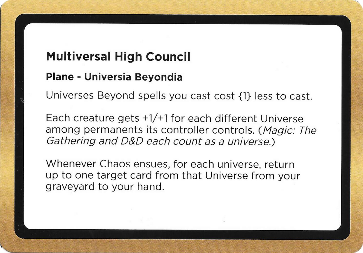 Multiversal High Council (Black Lotus Unknown Planechase) [Oversize Cards] | Gate City Games LLC