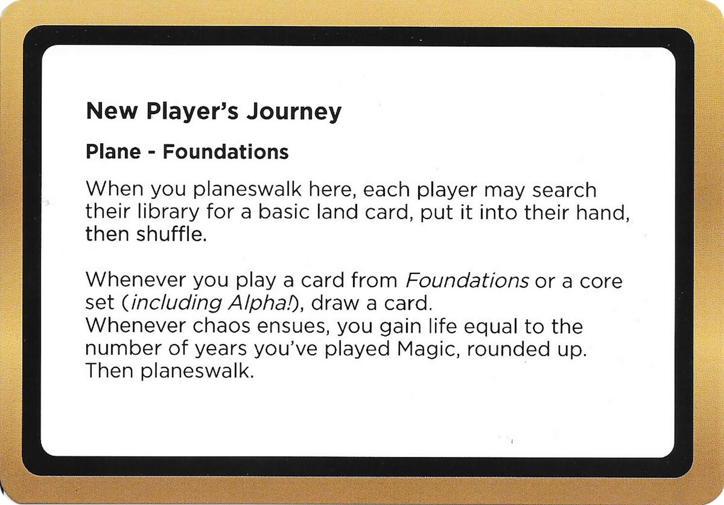 New Player's Journey (Black Lotus Unknown Planechase) [Oversize Cards] | Gate City Games LLC