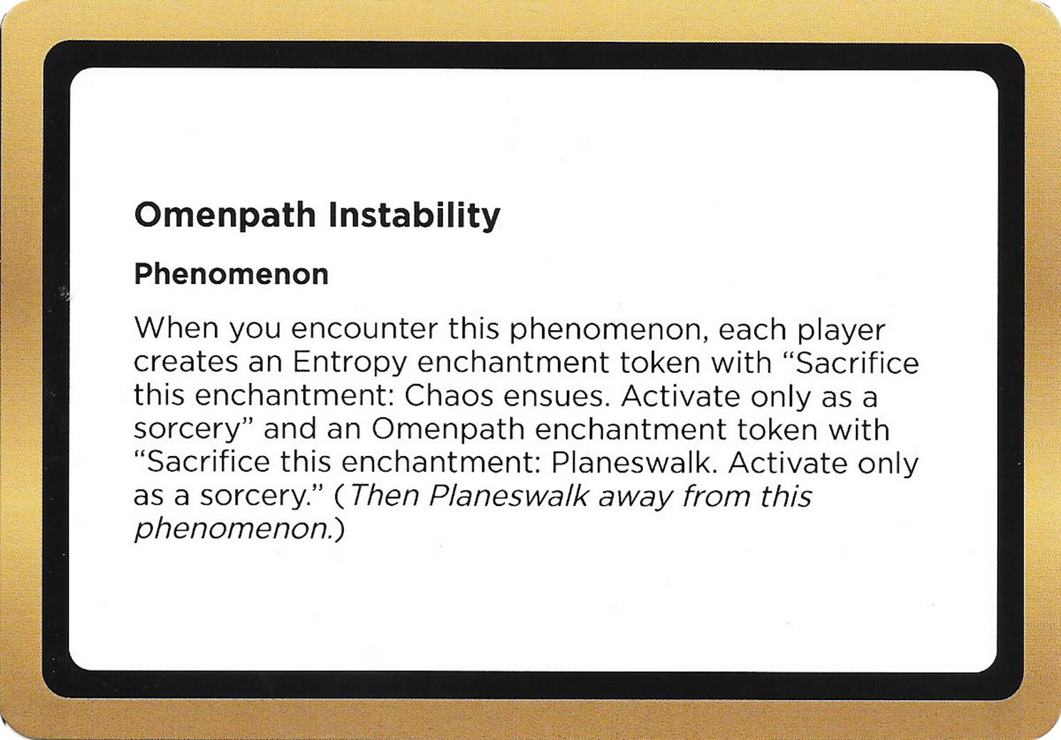 Omenpath Instability (Black Lotus Unknown Planechase) [Oversize Cards] | Gate City Games LLC