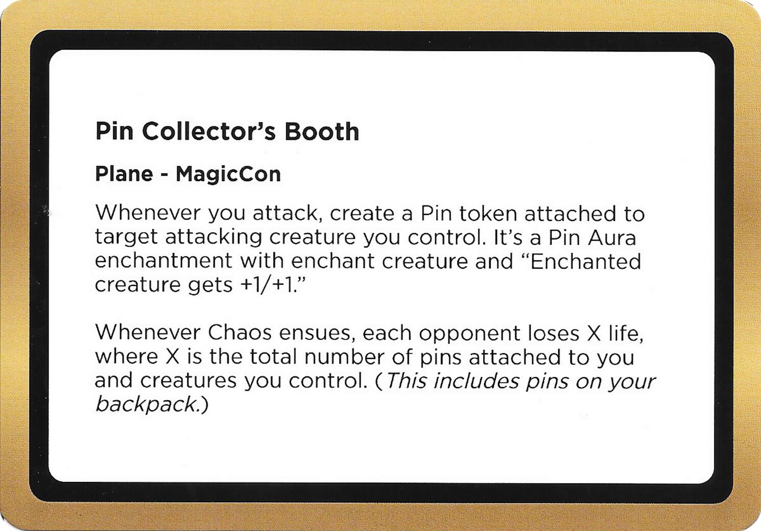 Pin Collector's Booth (Black Lotus Unknown Planechase) [Oversize Cards] | Gate City Games LLC