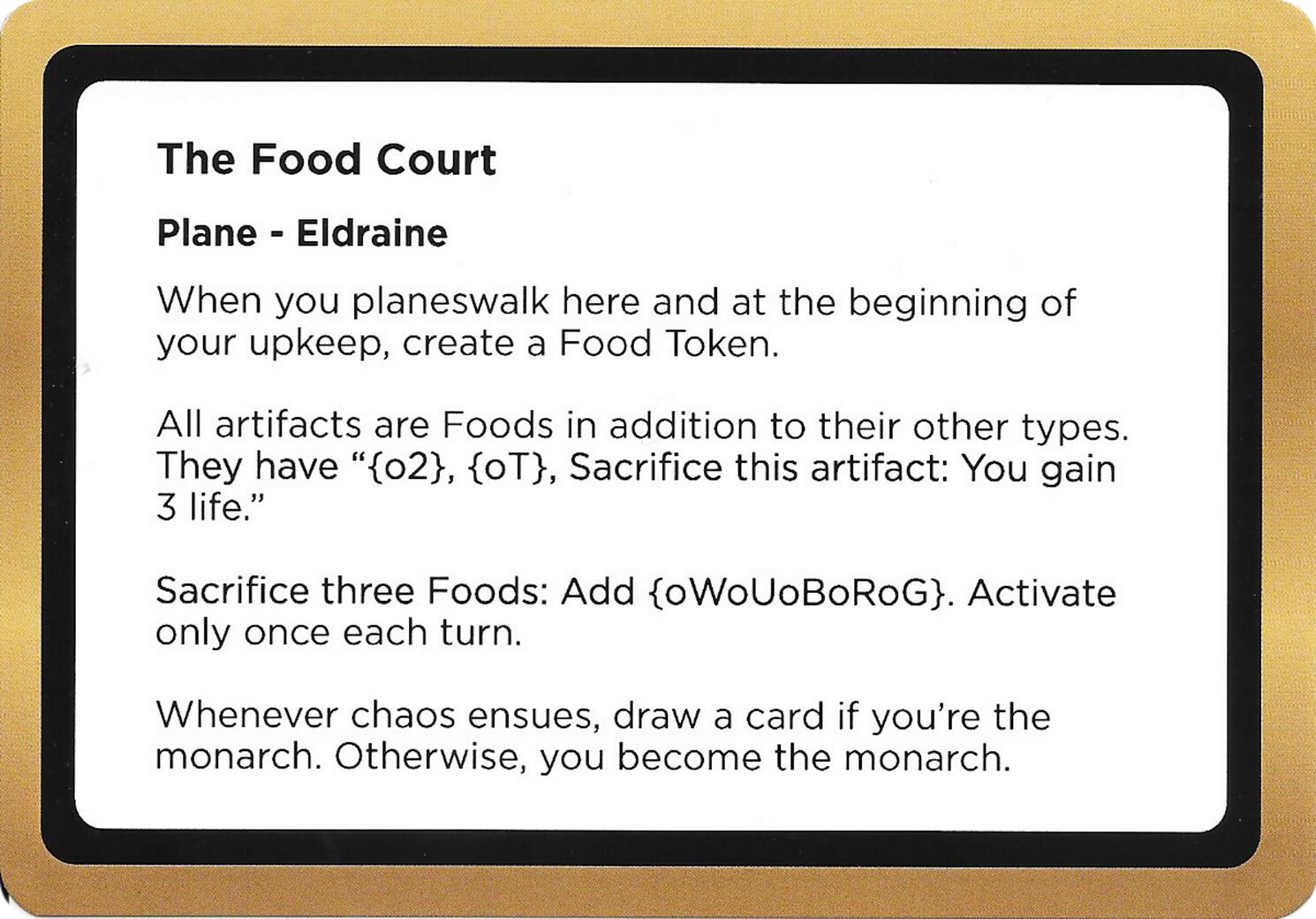 The Food Court (Black Lotus Unknown Planechase) [Oversize Cards] | Gate City Games LLC