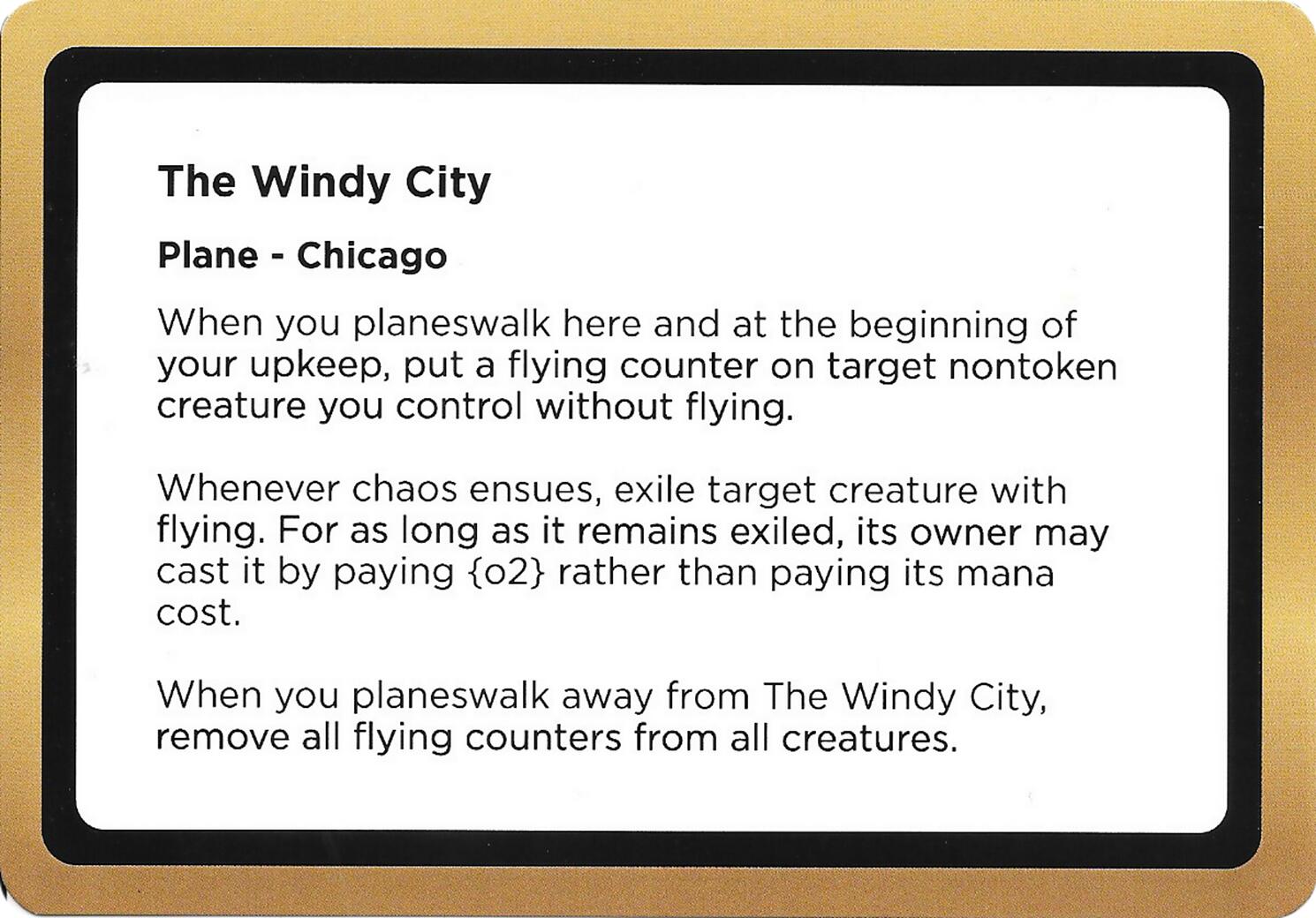The Windy City (Black Lotus Unknown Planechase) [Oversize Cards] | Gate City Games LLC