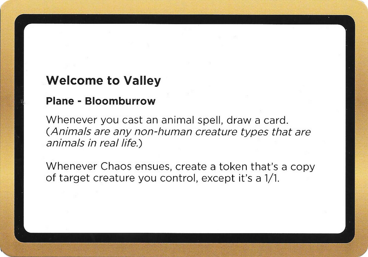 Welcome to Valley (Black Lotus Unknown Planechase) [Oversize Cards] | Gate City Games LLC
