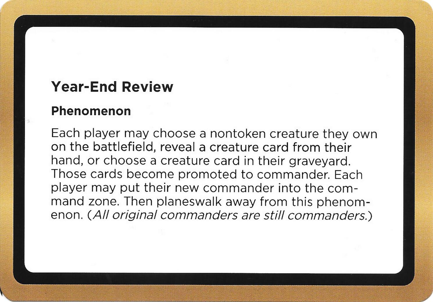 Year-End Review (Black Lotus Unknown Planechase) [Oversize Cards] | Gate City Games LLC