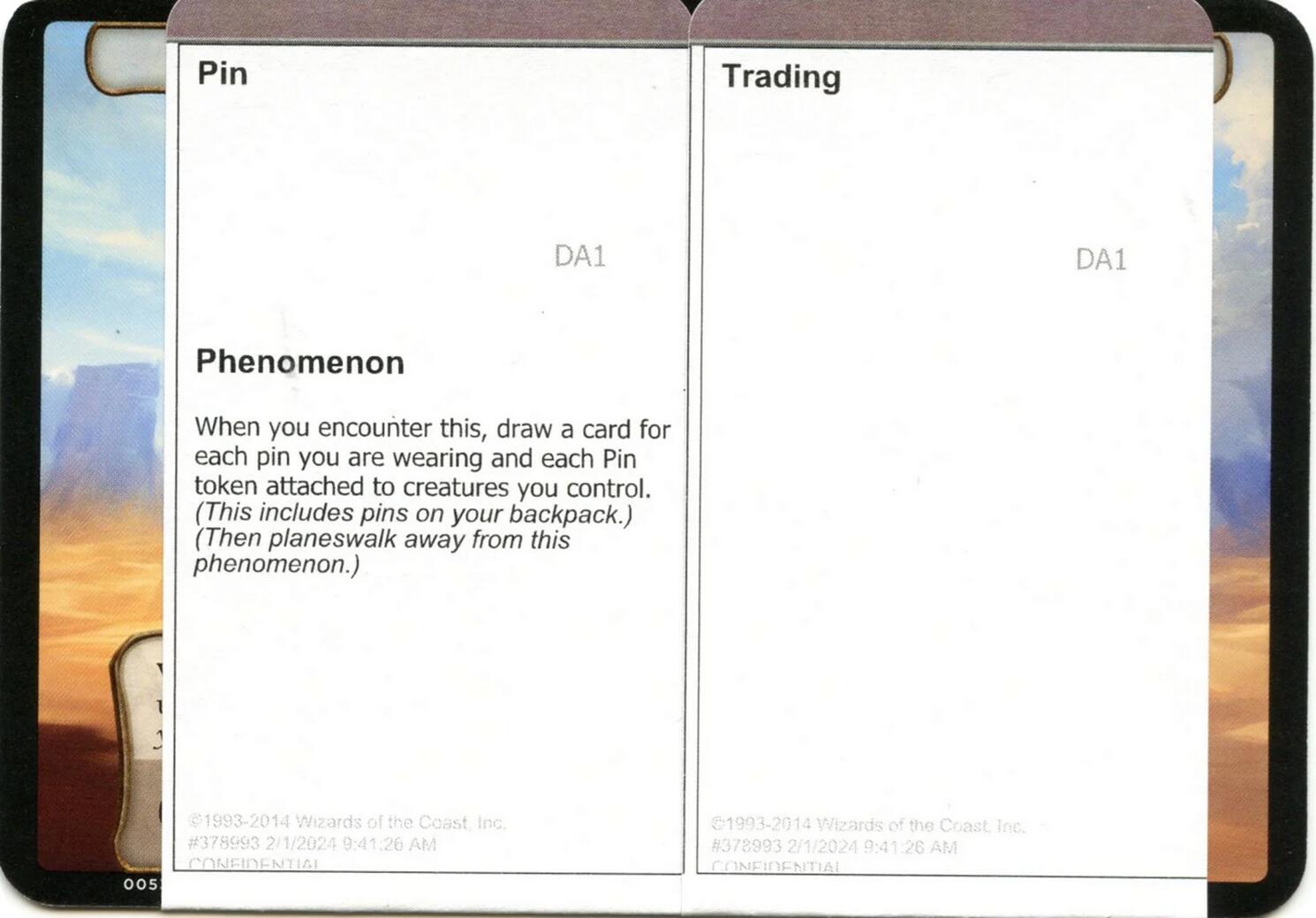 Pin Trading (Black Lotus Unknown Planechase) [Oversize Cards] | Gate City Games LLC