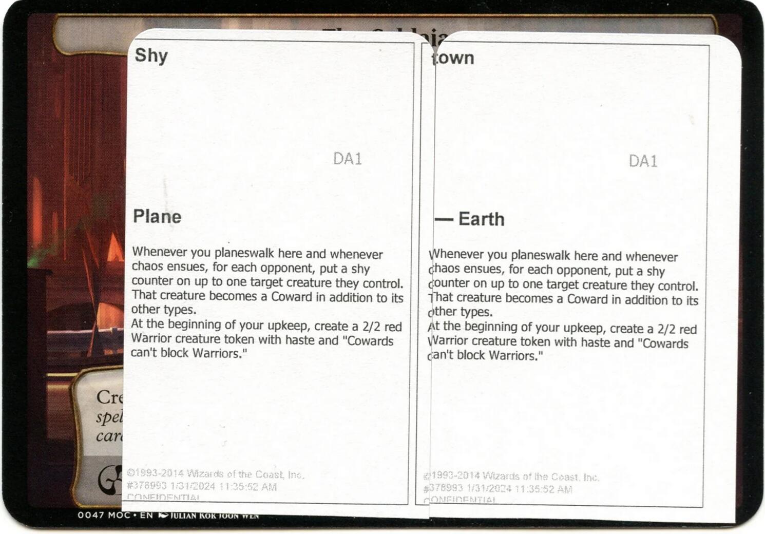 Shy Town (Black Lotus Unknown Planechase) [Oversize Cards] | Gate City Games LLC