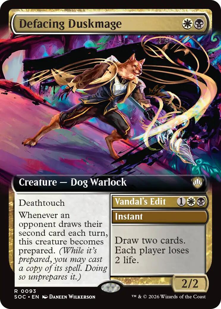 Defacing Duskmage (Extended Art) [Secrets of Strixhaven Commander] | Gate City Games LLC