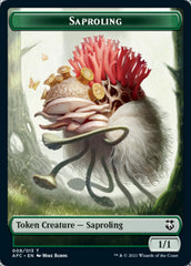 Knight // Saproling Double-Sided Token [Dungeons & Dragons: Adventures in the Forgotten Realms Commander Tokens] | Gate City Games LLC