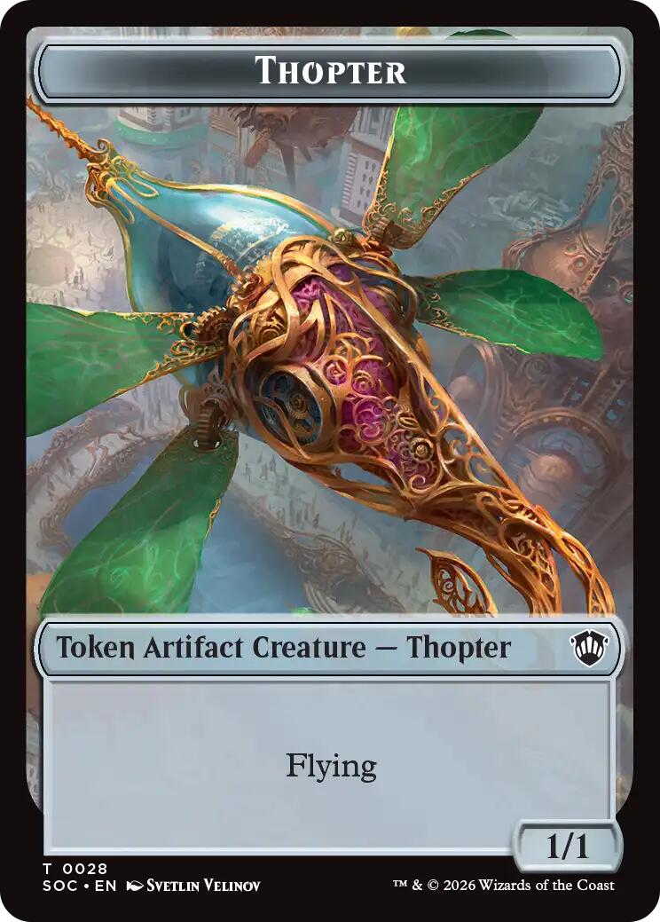 Thopter // Fractal (0004) Double-Sided Token [Secrets of Strixhaven Commander Tokens] | Gate City Games LLC