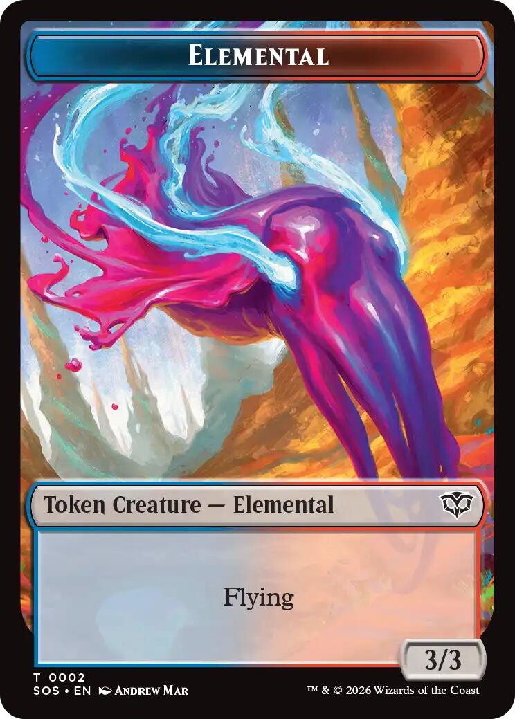 Dragon Illusion // Elemental (0002) Double-Sided Token [Secrets of Strixhaven Commander Tokens] | Gate City Games LLC