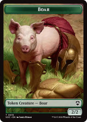 Boar // Frog Lizard Double-Sided Token [Secrets of Strixhaven Commander Tokens] | Gate City Games LLC