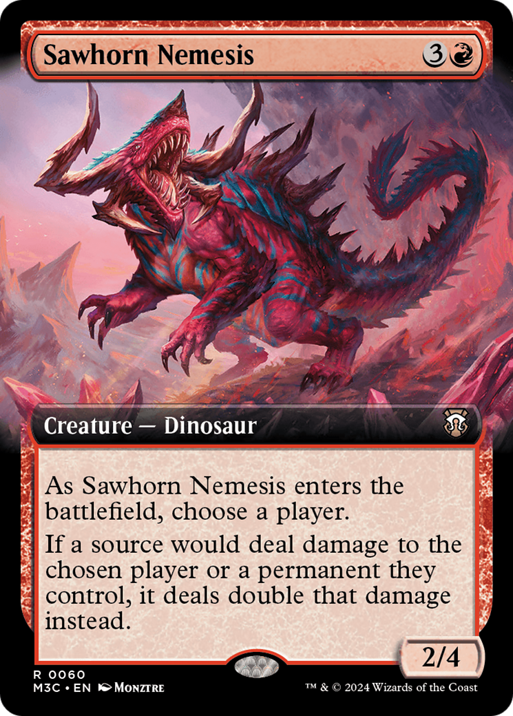 Sawhorn Nemesis (Extended Art) (Ripple Foil) [Modern Horizons 3 Commander] | Gate City Games LLC