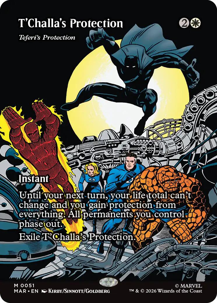 T'Challa's Protection - Teferi's Protection (Borderless) [Marvel Universe: Eternal-Legal] | Gate City Games LLC
