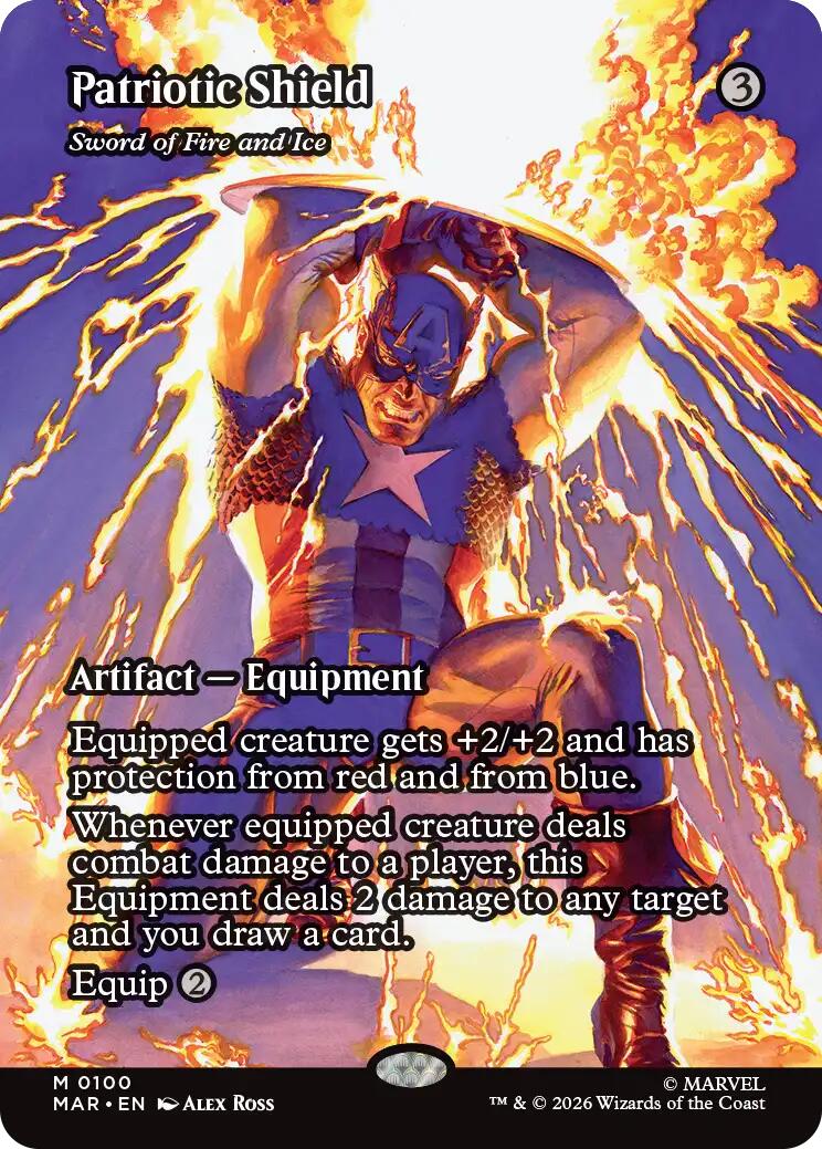 Patriotic Shield - Sword of Fire and Ice (Borderless) [Marvel Universe: Eternal-Legal] | Gate City Games LLC