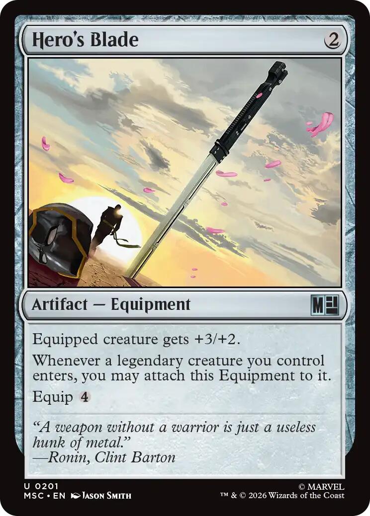 Hero's Blade (Surge Foil) [Marvel Super Heroes Commander] | Gate City Games LLC