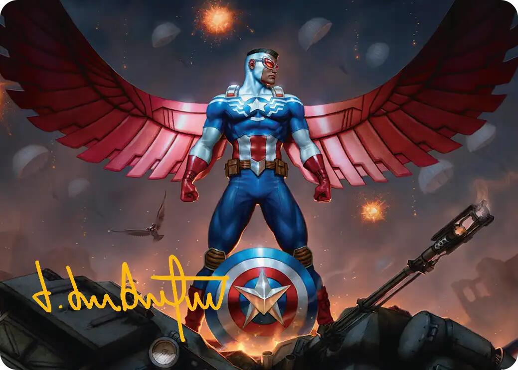 Captain America, Wings of Freedom Art Card (2/45) (Gold-Stamped Signature) [Marvel Super Heroes Art Series] | Gate City Games LLC