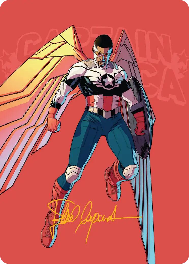 Captain America, Wings of Freedom Art Card (22/45) (Gold-Stamped Signature) [Marvel Super Heroes Art Series] | Gate City Games LLC