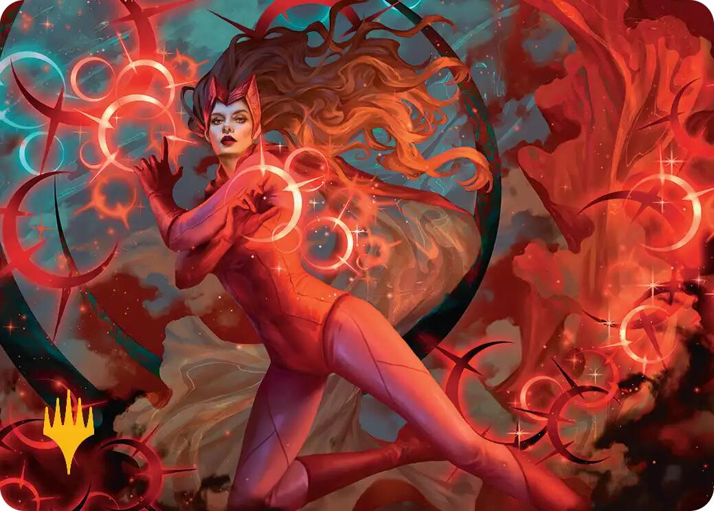 Scarlet Witch, Chaotic Avenger Art Card (Gold-Stamped Planeswalker Symbol) [Marvel Super Heroes Art Series] | Gate City Games LLC