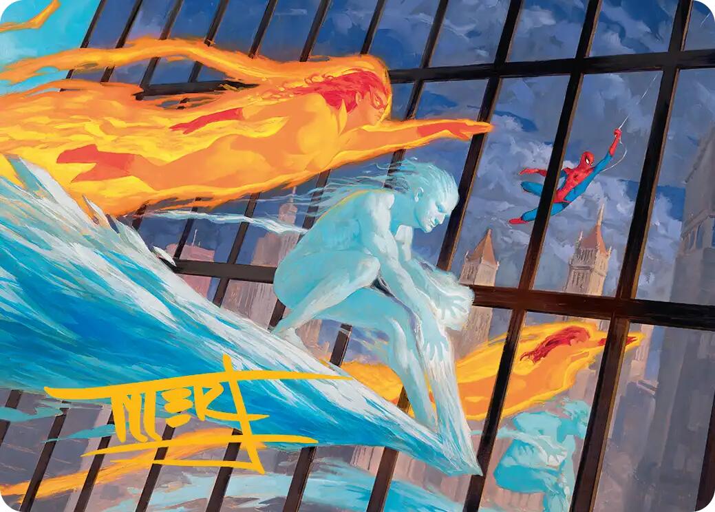 Iceman and Firestar Art Card (Gold-Stamped Signature) [Marvel Super Heroes Art Series] | Gate City Games LLC