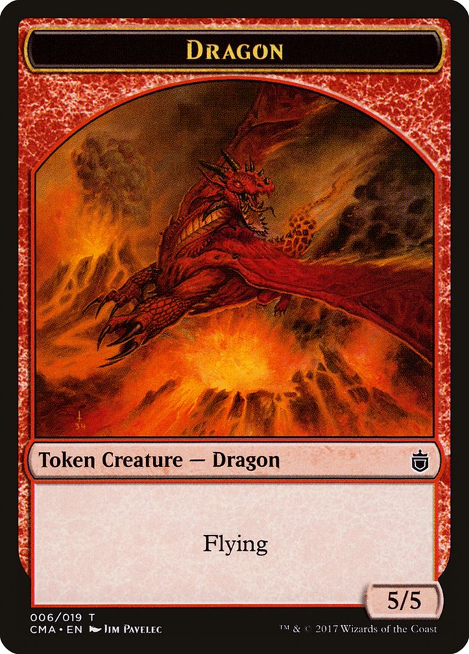 Dragon Token [Commander Anthology Tokens] | Gate City Games LLC