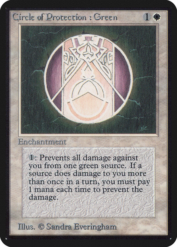 Circle of Protection: Green [Alpha Edition] | Gate City Games LLC