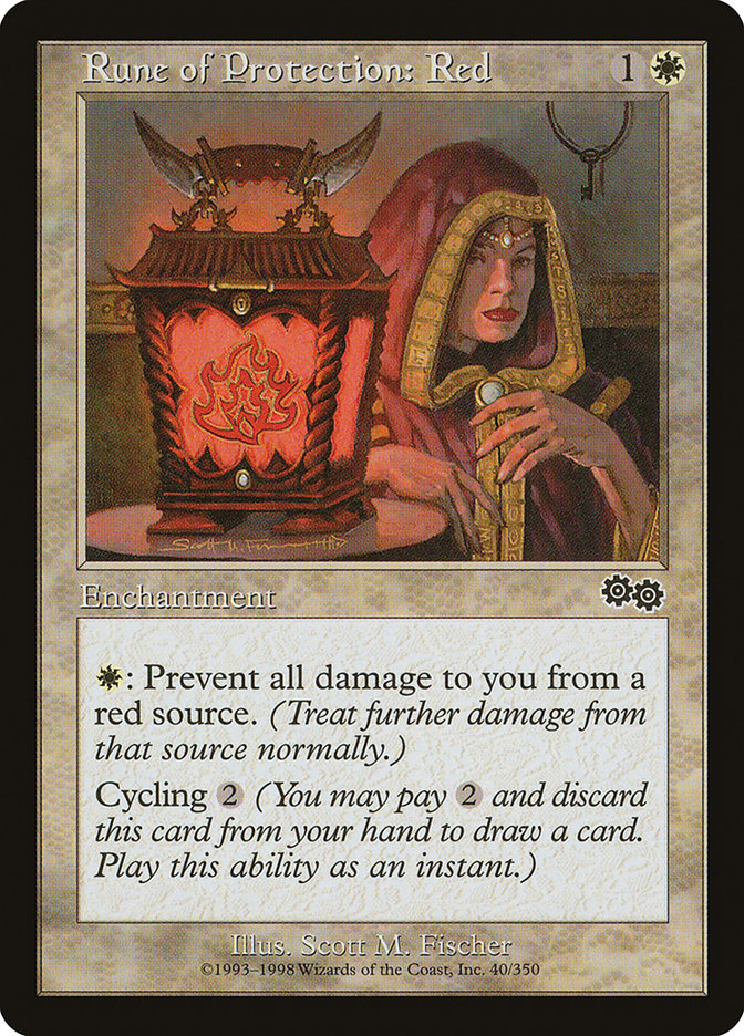 Rune of Protection: Red [Urza's Saga] | Gate City Games LLC
