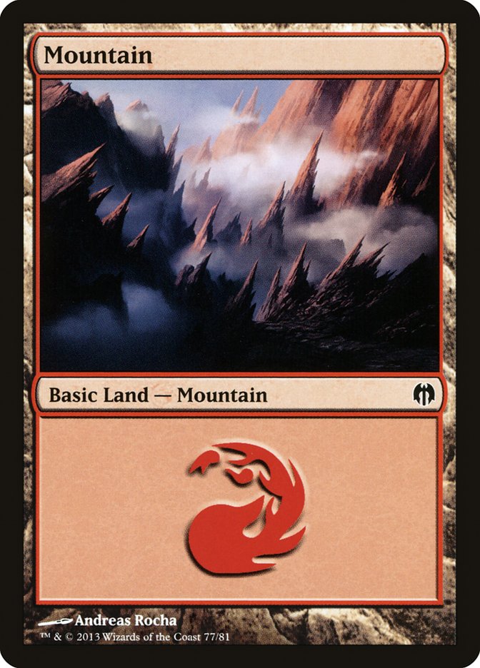 Mountain (77) [Duel Decks: Heroes vs. Monsters] | Gate City Games LLC