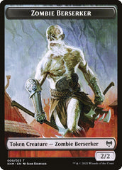 Human Warrior // Zombie Berserker Double-Sided Token [Kaldheim Tokens] | Gate City Games LLC