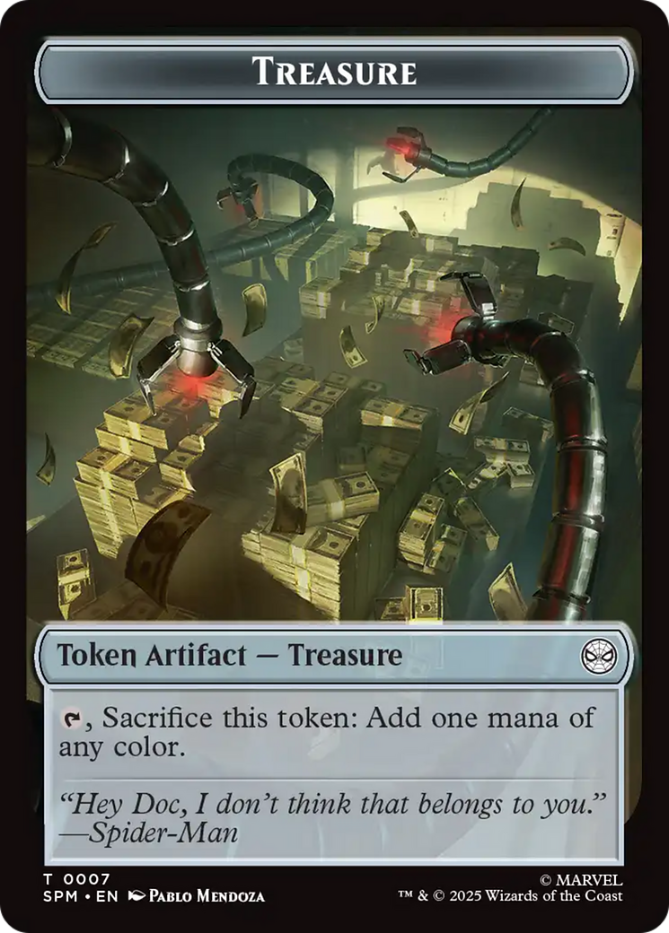 Spider // Treasure Double-Sided Token [Marvel's Spider-Man Tokens] | Gate City Games LLC