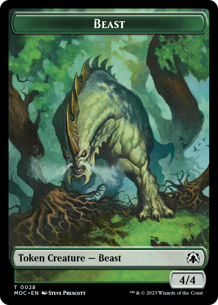 Thopter // Beast Double-Sided Token [March of the Machine Commander Tokens] | Gate City Games LLC