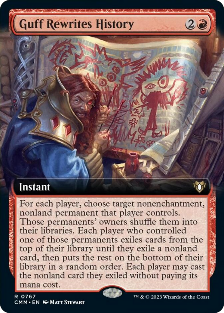 Guff Rewrites History (Extended Art) [Commander Masters] | Gate City Games LLC