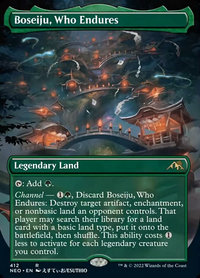 Boseiju, Who Endures (Borderless Alternate Art) [Kamigawa: Neon Dynasty] | Gate City Games LLC