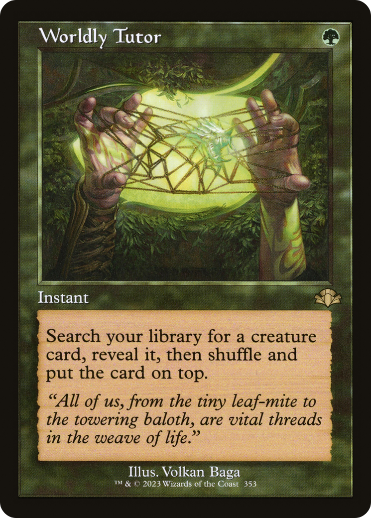 Worldly Tutor (Retro) [Dominaria Remastered] | Gate City Games LLC