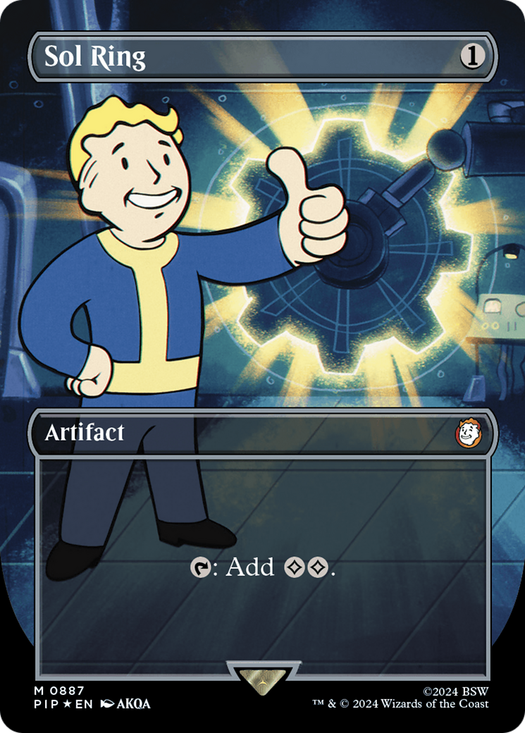 Sol Ring (Borderless) (Surge Foil) [Fallout] | Gate City Games LLC