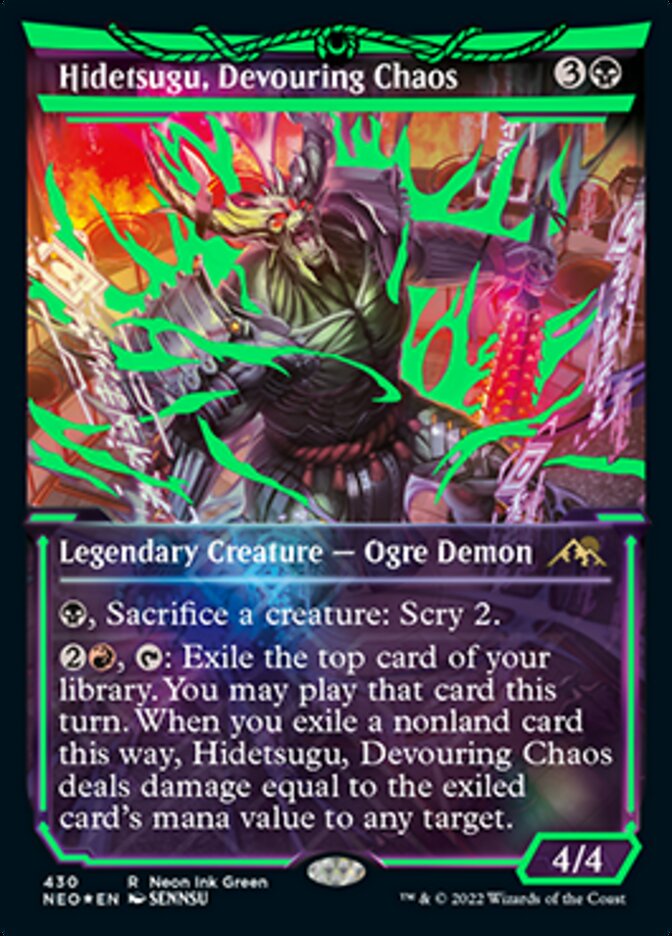 Hidetsugu, Devouring Chaos (Neon Ink Green) [Kamigawa: Neon Dynasty] | Gate City Games LLC