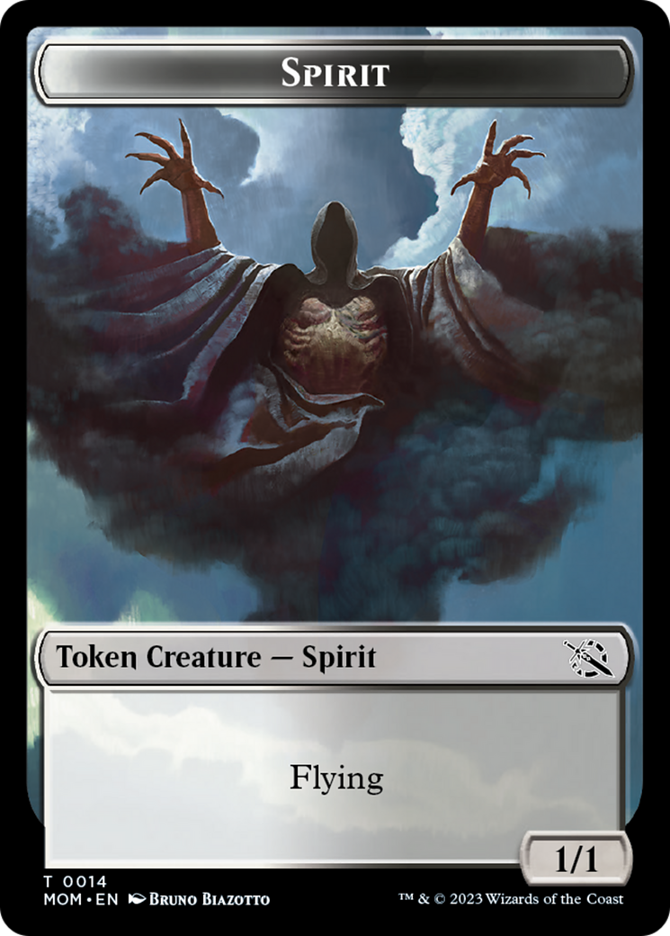 Knight (7) // Spirit (14) Double-Sided Token [March of the Machine Commander Tokens] | Gate City Games LLC