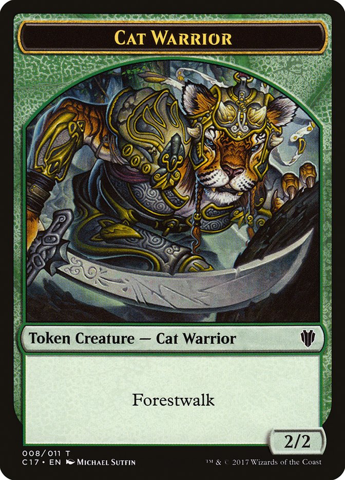 Cat // Cat Warrior Double-Sided Token [Commander 2017 Tokens] | Gate City Games LLC