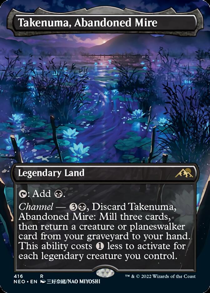 Takenuma, Abandoned Mire (Borderless Alternate Art) [Kamigawa: Neon Dynasty] | Gate City Games LLC