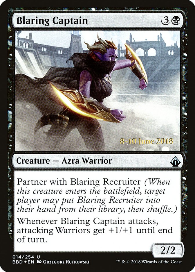 Blaring Captain (Prerelease) [Battlebond Prerelease Promos] | Gate City Games LLC