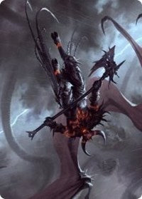 Burning-Rune Demon Art Card [Kaldheim Art Series] | Gate City Games LLC