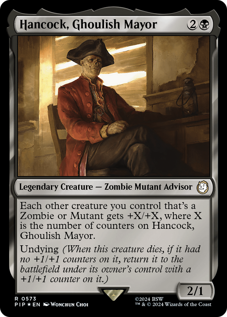 Hancock, Ghoulish Mayor (Surge Foil) [Fallout] | Gate City Games LLC