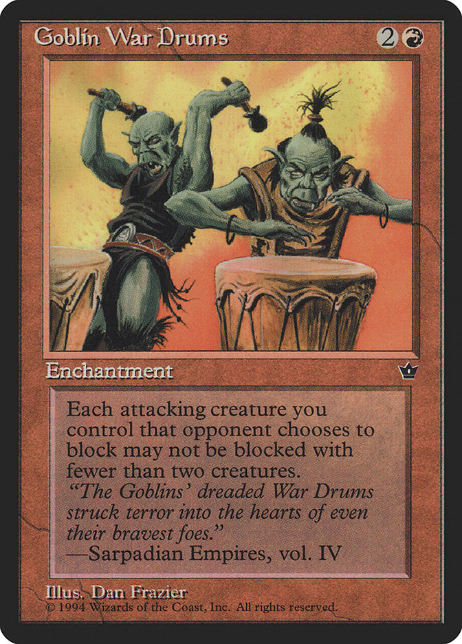 Goblin War Drums (Dan Frazier) [Fallen Empires] | Gate City Games LLC