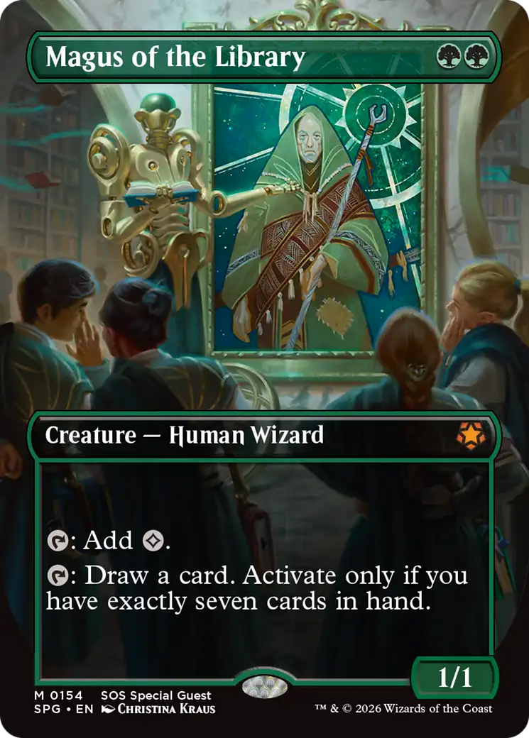 Magus of the Library (Borderless) [Secrets of Strixhaven Special Guests] | Gate City Games LLC