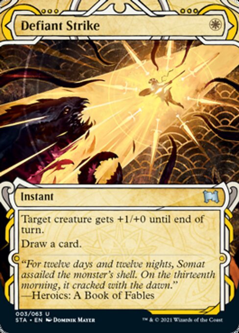 Defiant Strike (Foil Etched) [Strixhaven: School of Mages Mystical Archive] | Gate City Games LLC