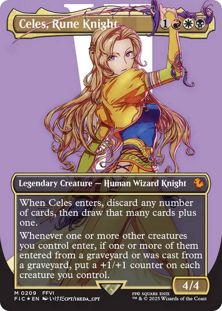 Celes, Rune Knight (Borderless) (Surge Foil) [FINAL FANTASY Commander] | Gate City Games LLC