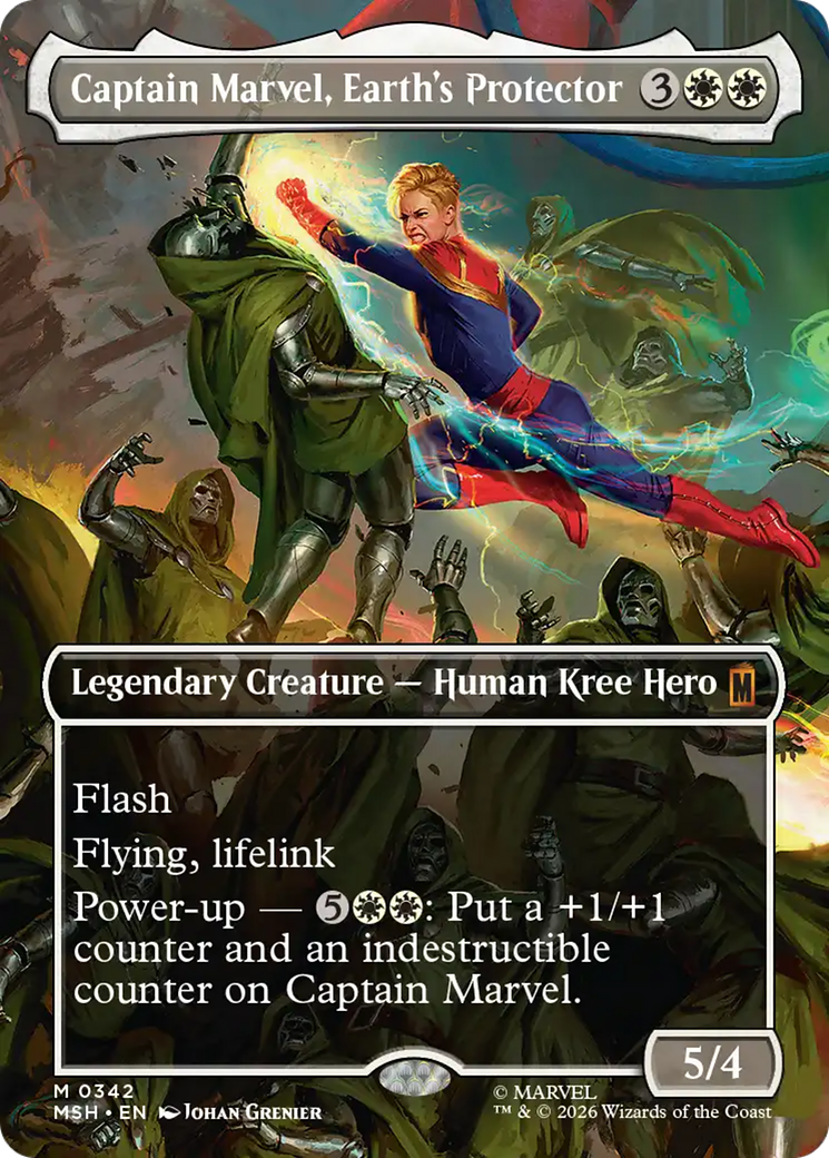 Captain Marvel, Earth's Protector (Borderless) (0342) [Marvel Super Heroes] | Gate City Games LLC