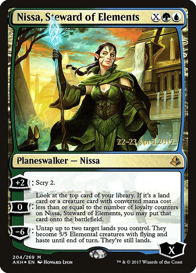 Nissa, Steward of Elements [Amonkhet Prerelease Promos] | Gate City Games LLC