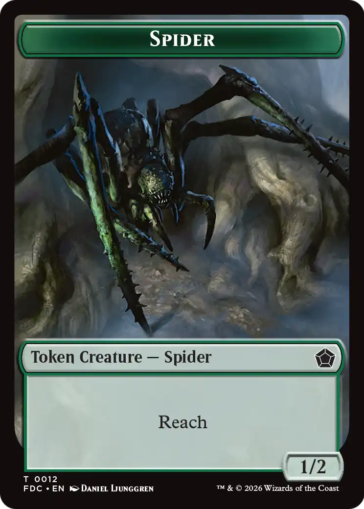 Spider // Beast Double-Sided Token [Foundations Commander Tokens] | Gate City Games LLC