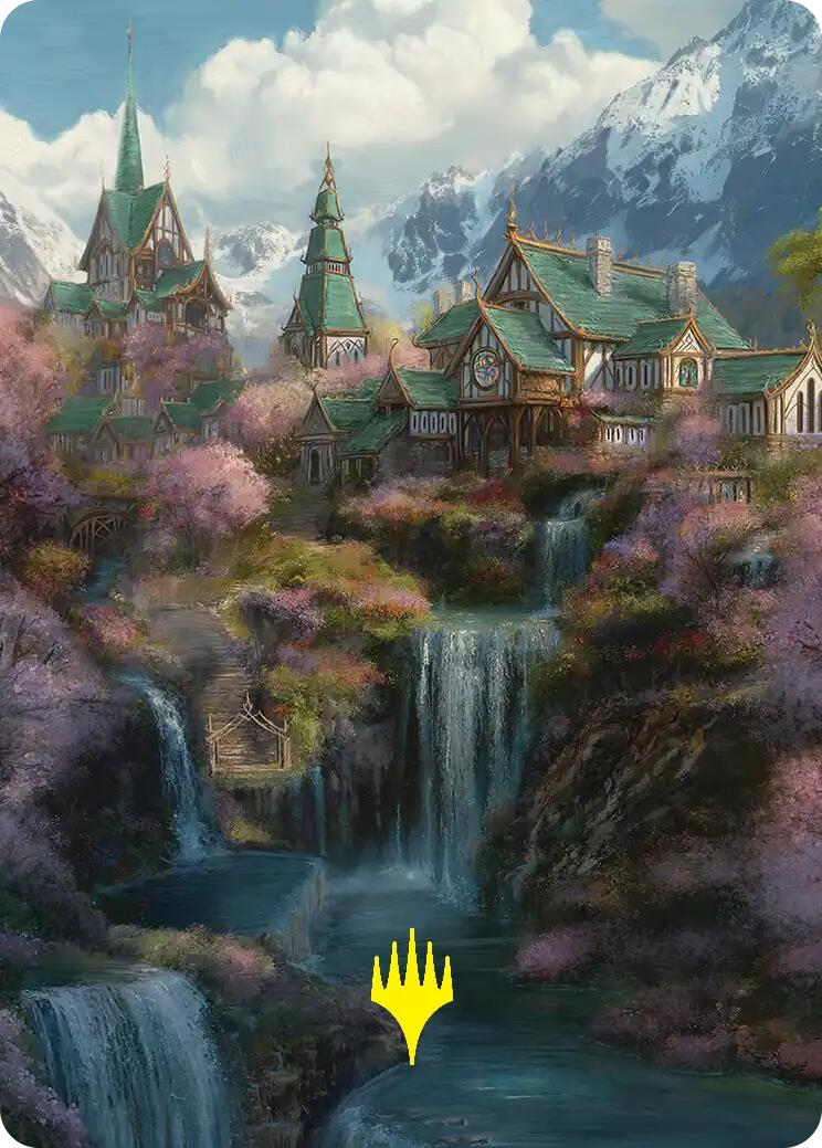Rivendell Art Card (Gold-Stamped) [The Hobbit Art Series] | Gate City Games LLC